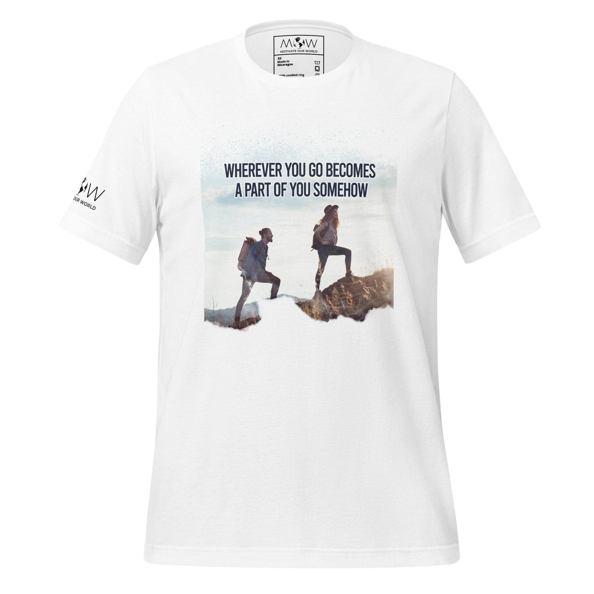 "Wherever You Go Becomes a Part of You Somehow" Men's Motivational White T-Shirt