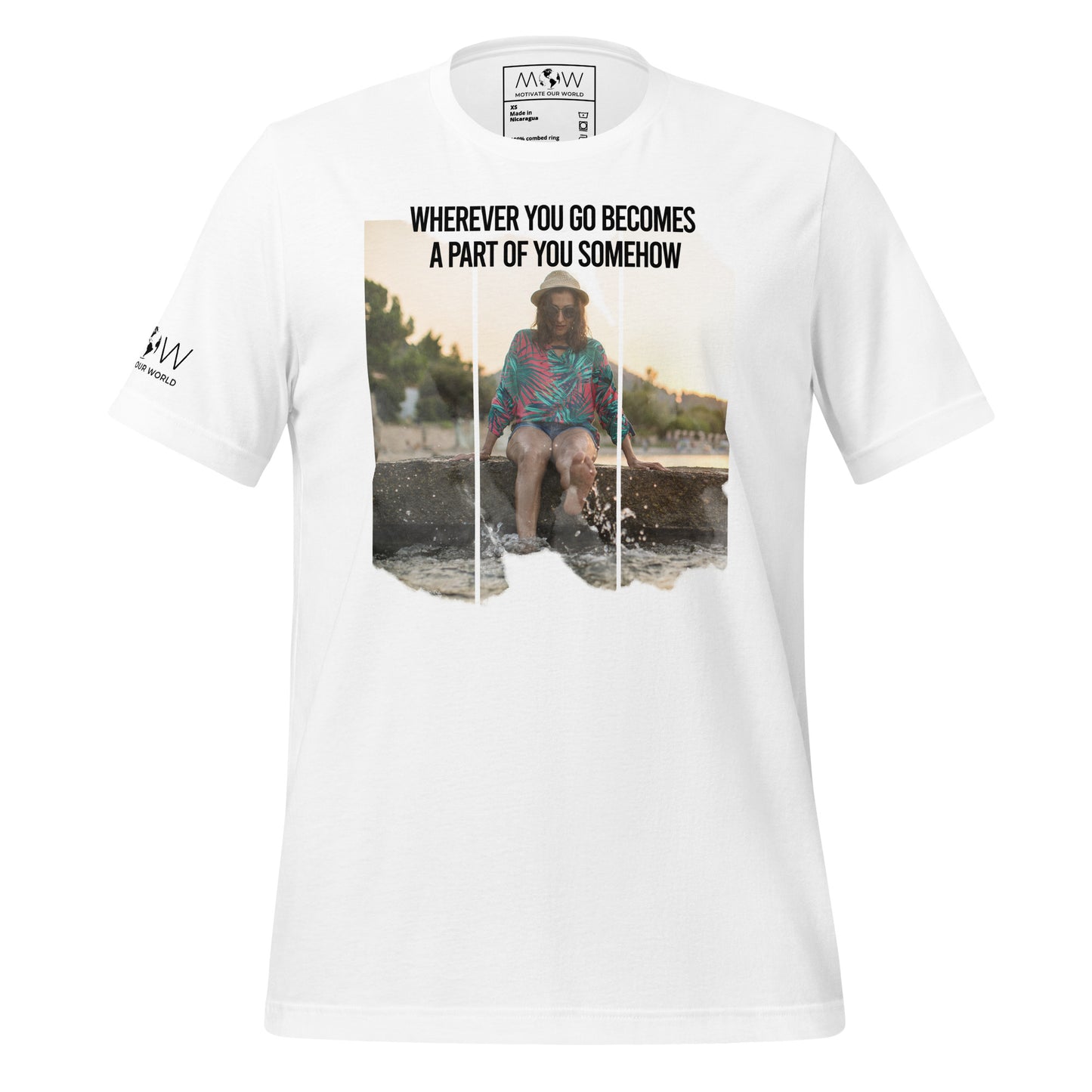 "Wherever You Go Becomes a Part of You Somehow" Men's Motivational White T-Shirt
