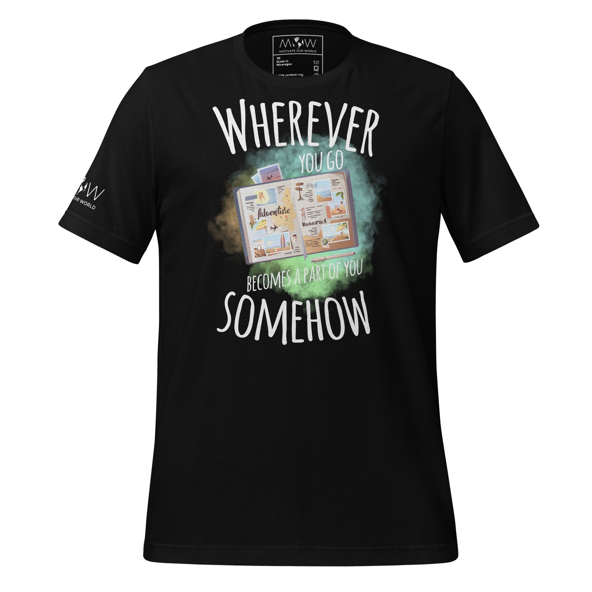 "Wherever You Go Becomes a Part of You Somehow" Men's Motivational Black T-Shirt