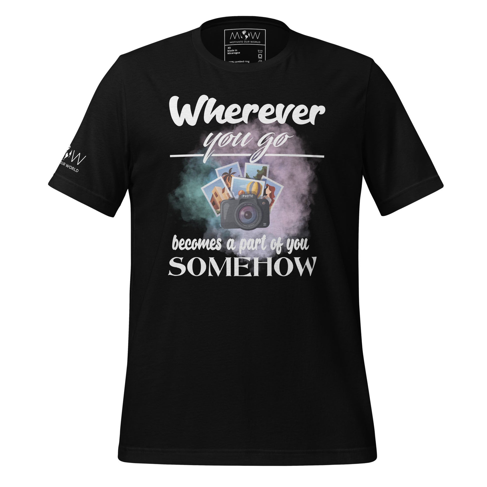 "Wherever You Go Becomes a Part of You Somehow" Men's Motivational Black T-Shirt