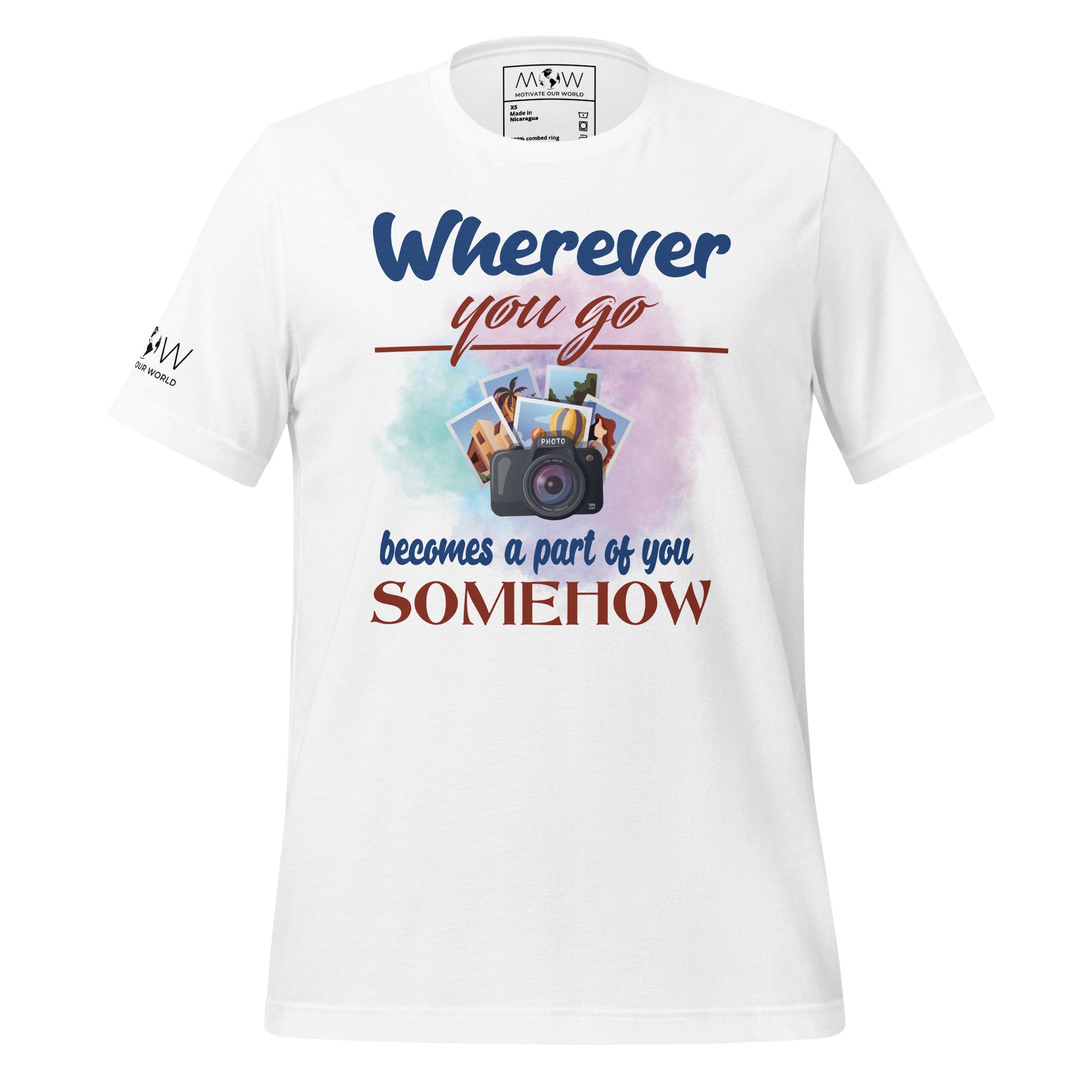 "Wherever You Go Becomes a Part of You Somehow" Men's Motivational White T-Shirt