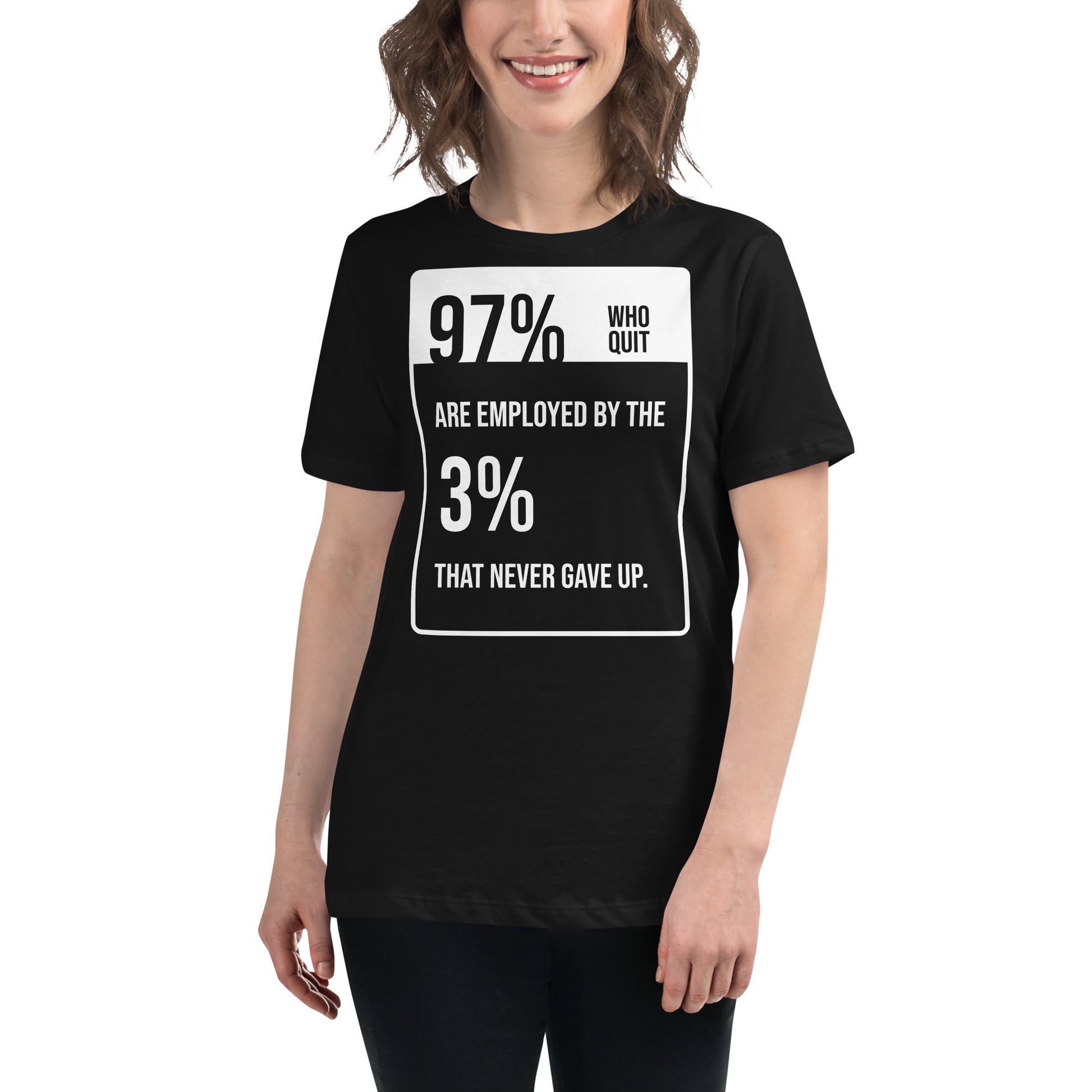 Who Quit Black Motivational Women’s T-Shirt Lifestyle