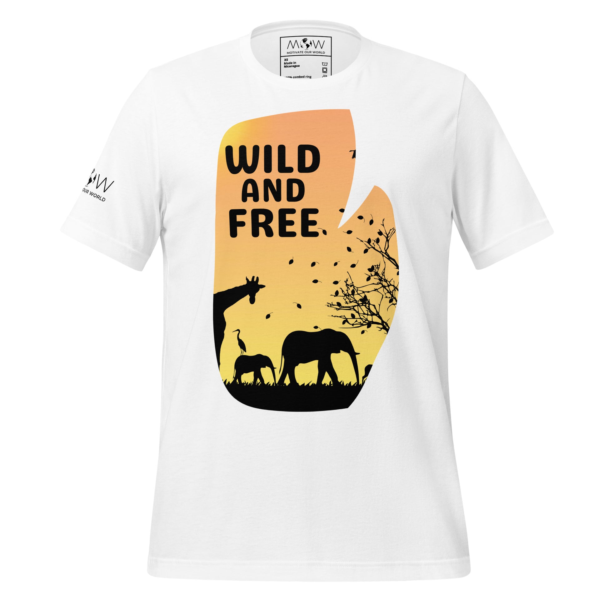 Wild and Free - African Wildlife White Motivational Men's T-Shirt