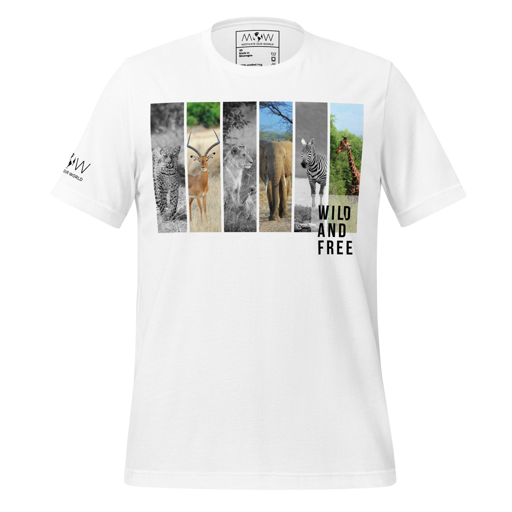 Wild and Free - Majestic Animals White Motivational Men's T-Shirt