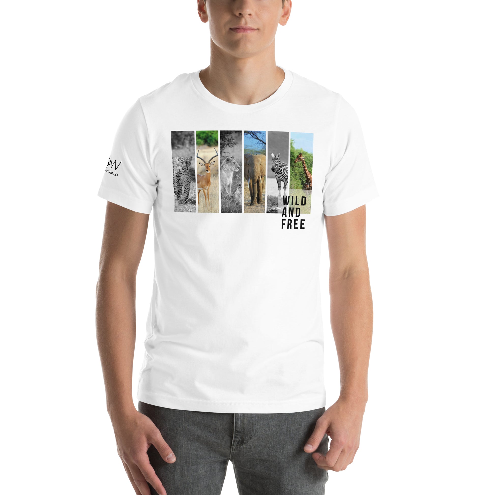 Wild and Free - Majestic Animals White Motivational Men's T-Shirt Lifestyle