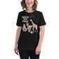 Wild and Free - Watercolor Wildlife Black Motivational Women’s T-Shirt Lifestyle