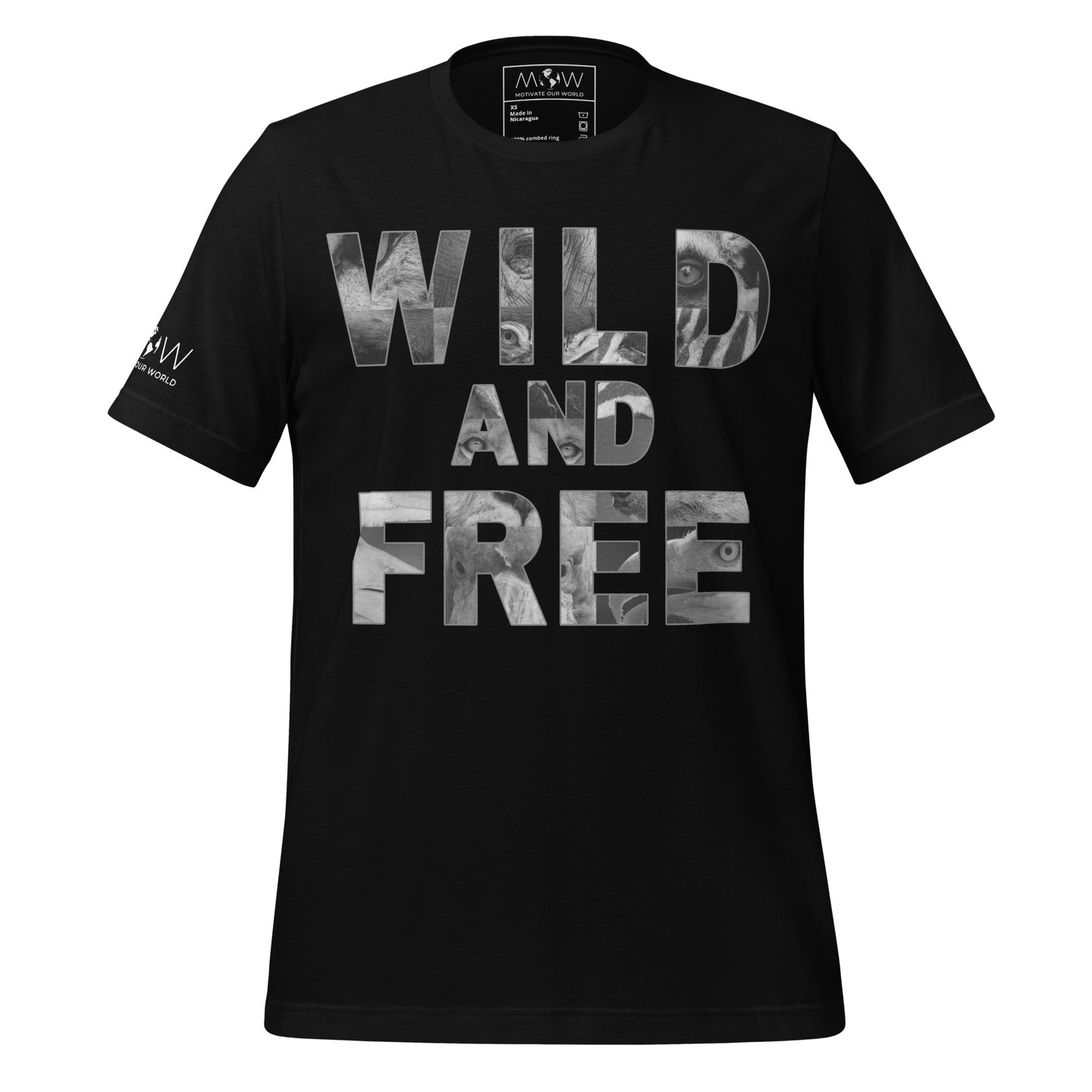 Wild and Free Black Motivational Men's T-Shirt