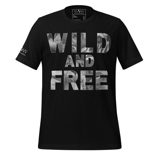 Wild and Free Black Motivational Men's T-Shirt