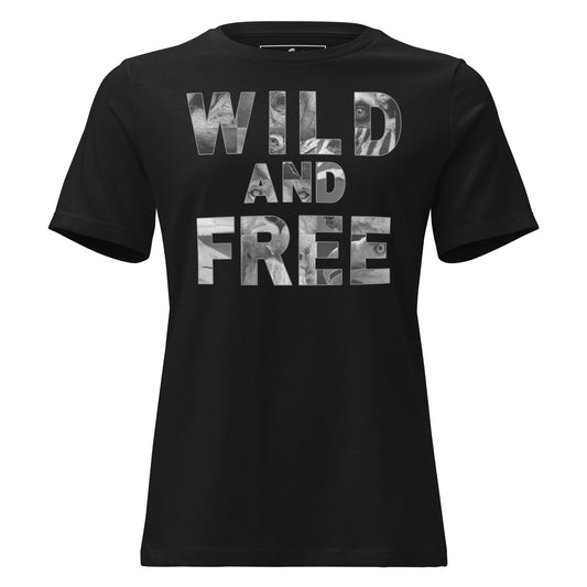 Wild and Free Black Motivational Women’s T-Shirt