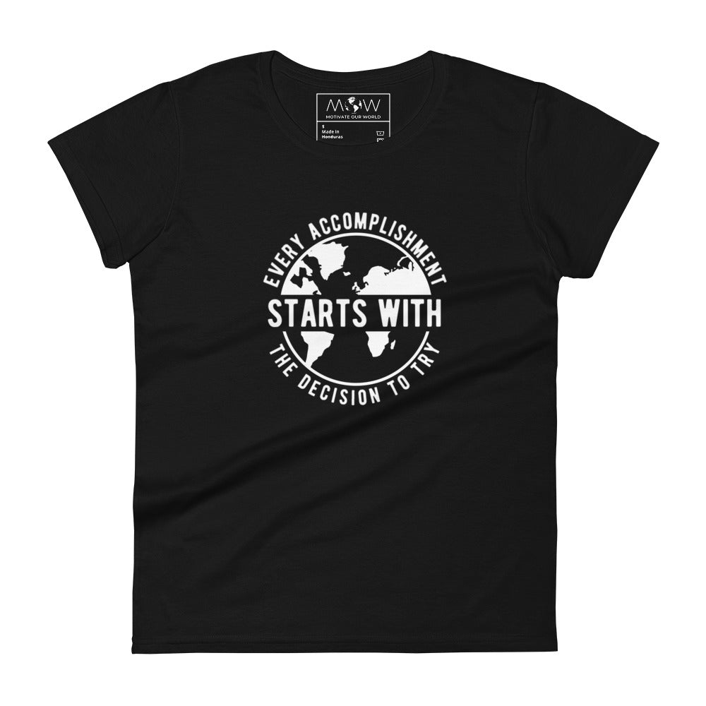 Women's short sleeve Motivational Black T-shirt