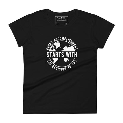 Women's short sleeve Motivational Black T-shirt