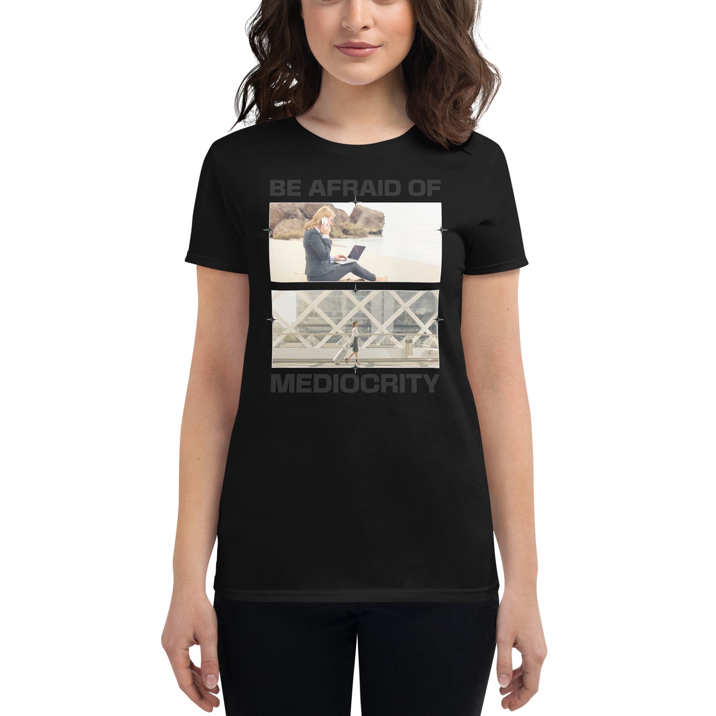 Work Anywhere Women’s Motivational Black T-Shirt