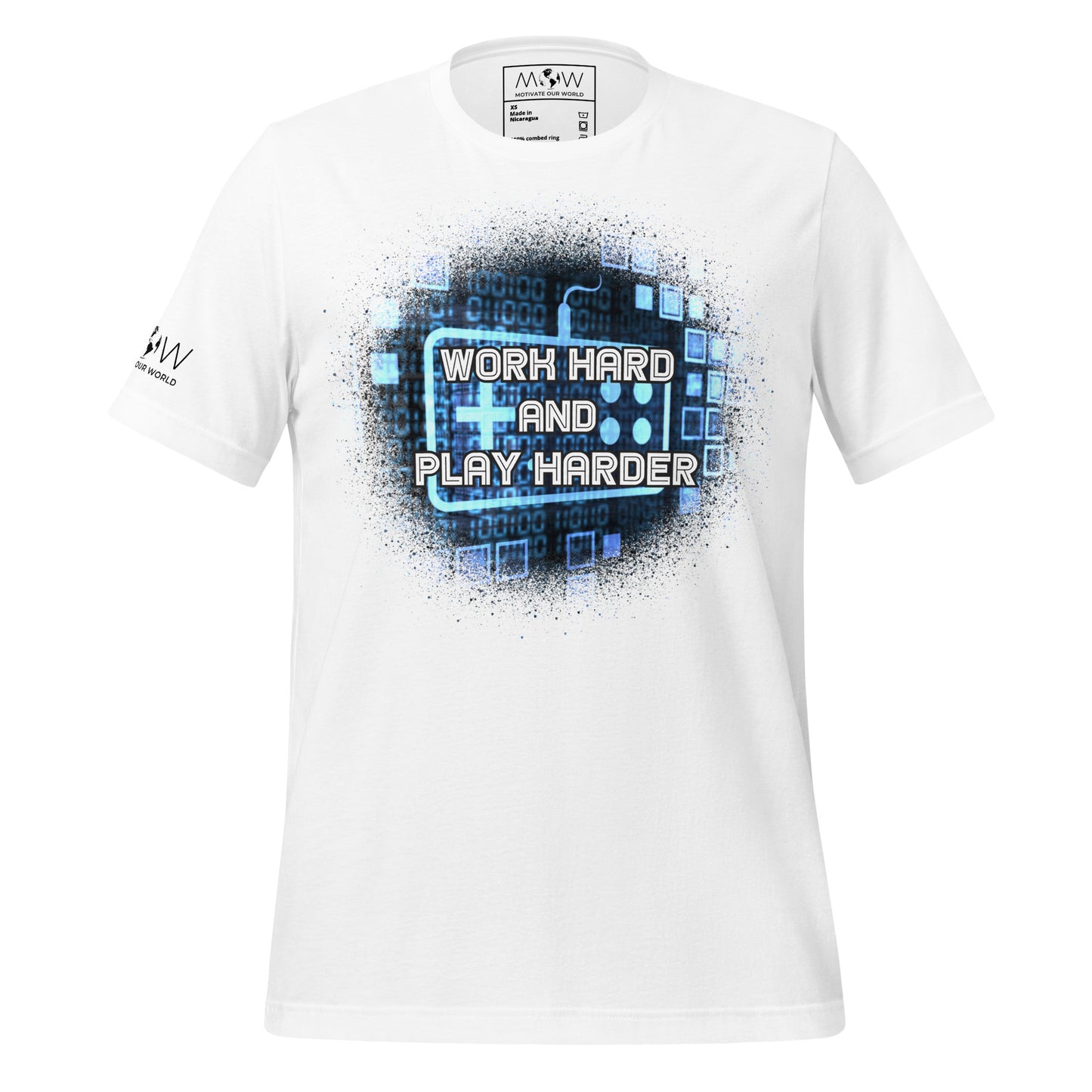 Work Hard And Play Harder White Motivational Men's T-Shirt