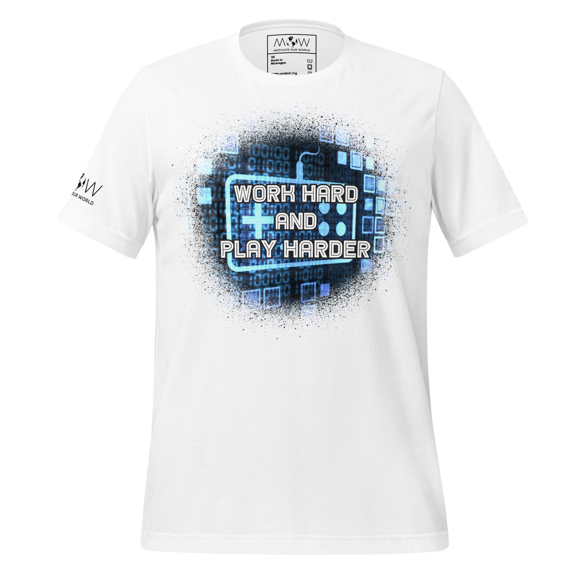 Work Hard And Play Harder White Motivational Men's T-Shirt