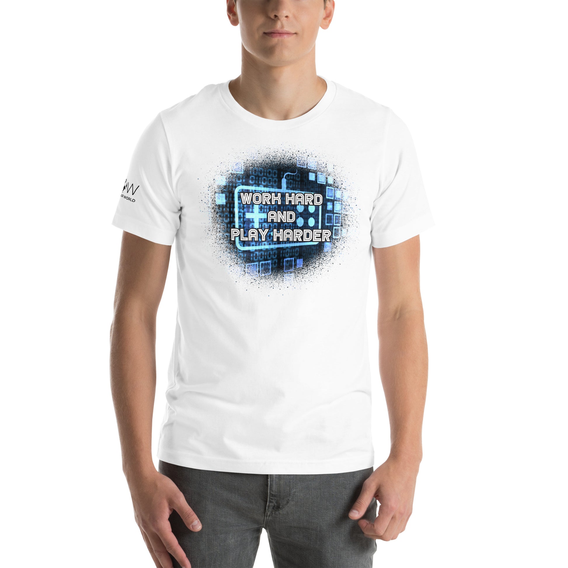 Work Hard And Play Harder White Motivational Men's T-Shirt