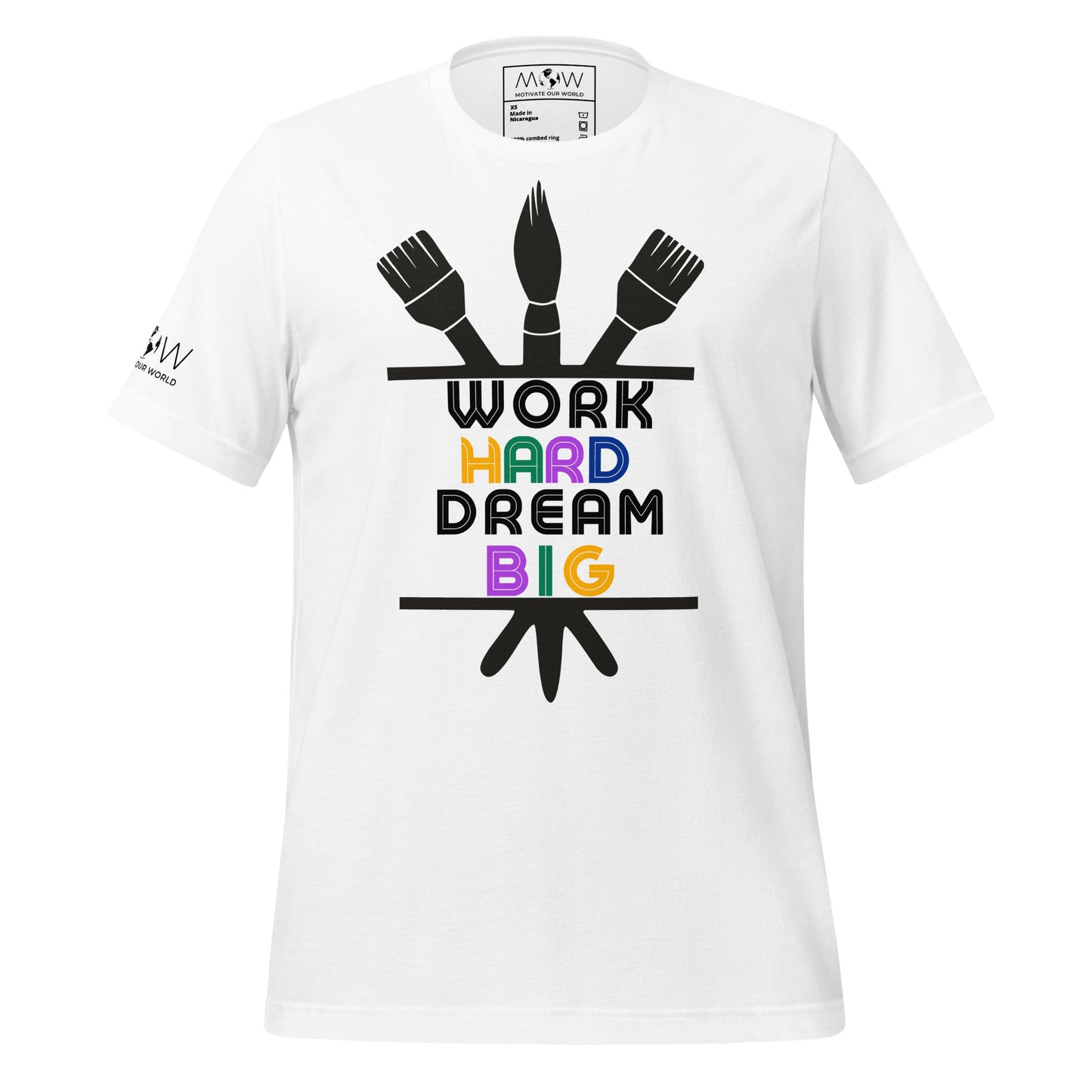Work Hard Dream Big White Motivational Men's T-Shirt