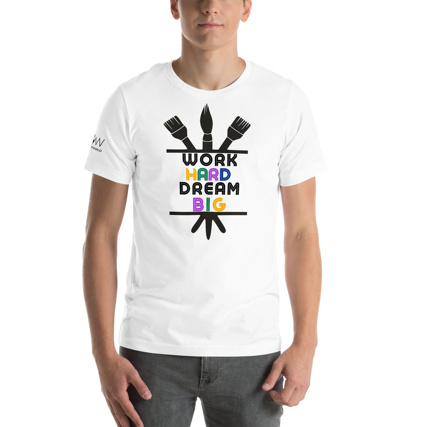 Work Hard Dream Big White Motivational Men's T-Shirt
