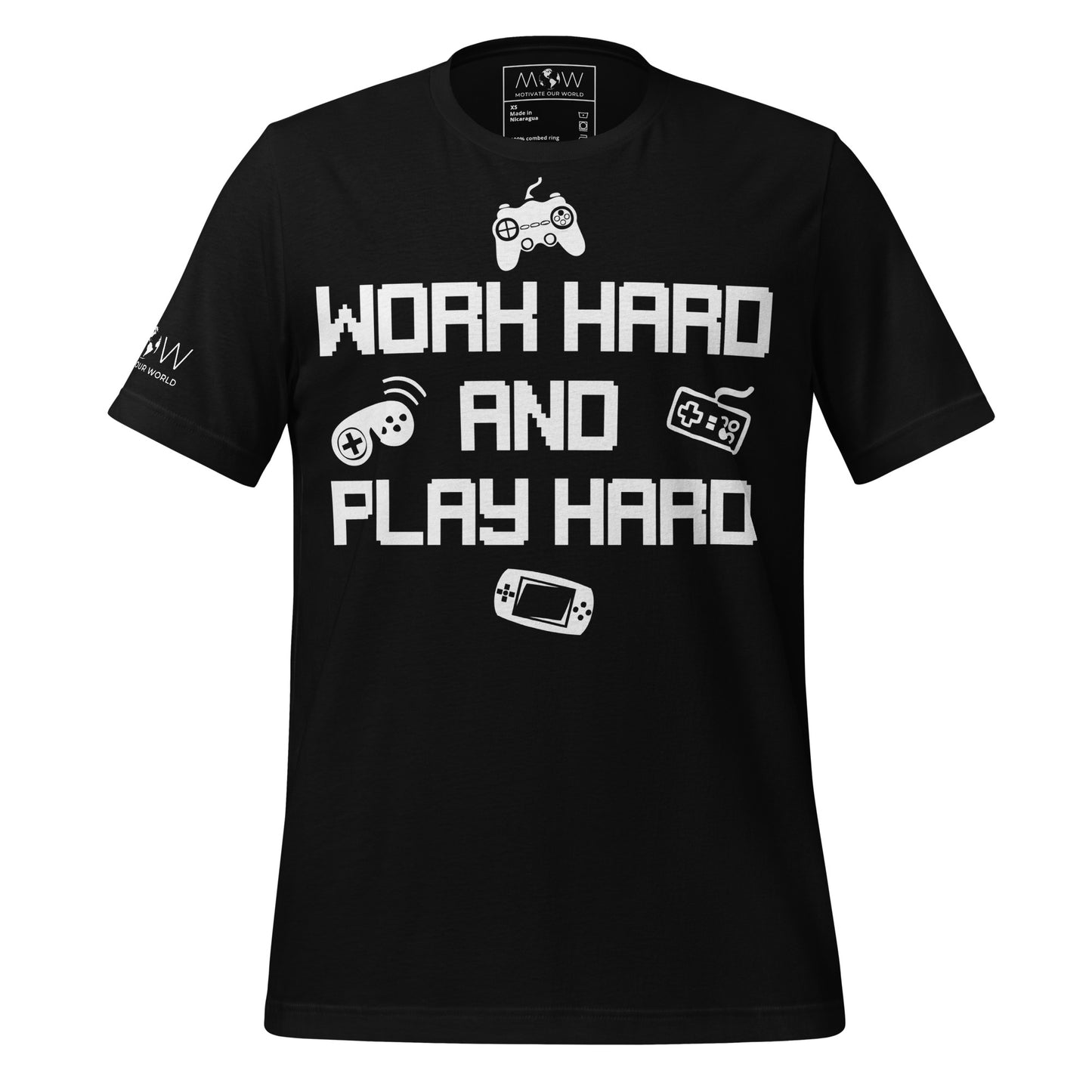 Work Hard Play Hard Black Motivational Men's T-Shirt