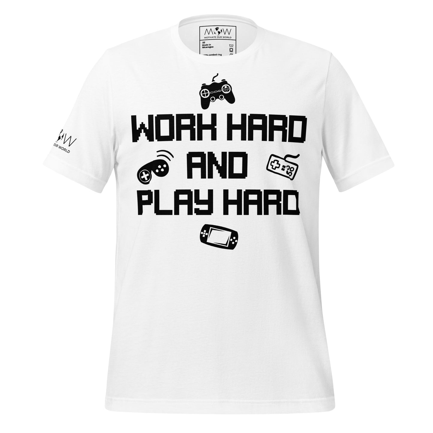 Work Hard Play Hard White Motivational Men's T-Shirt
