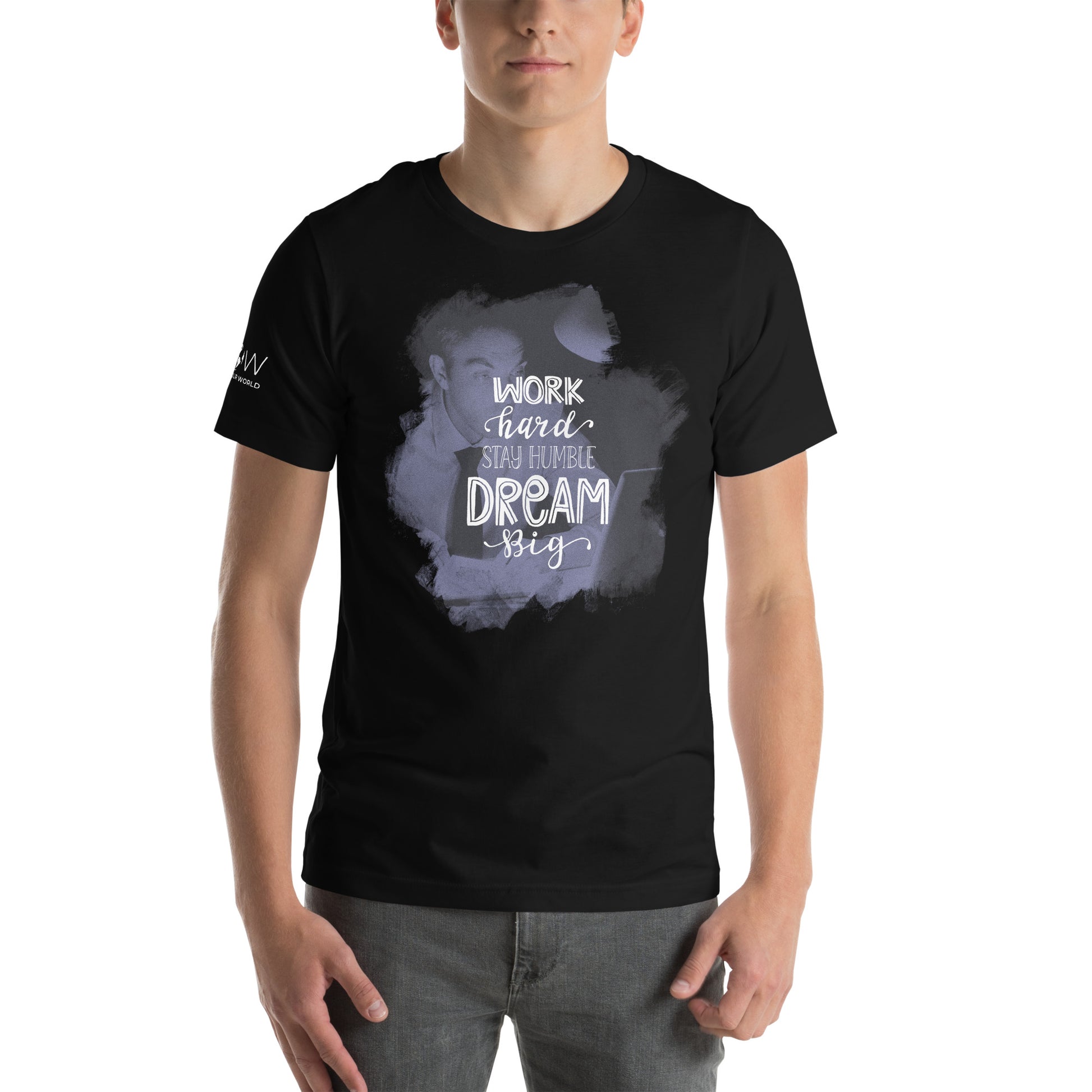 Work Hard Stay Humble Dream Big II Men's Motivational Black T-Shirt