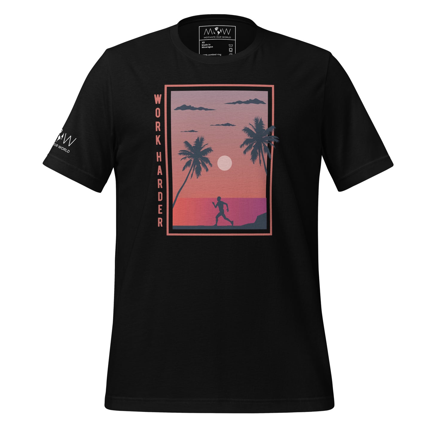 Work Harder III Men's Motivational Black T-Shirt