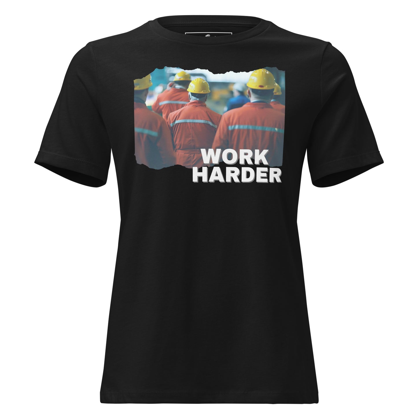 Work Harder II Black Motivational Women’s T-Shirt