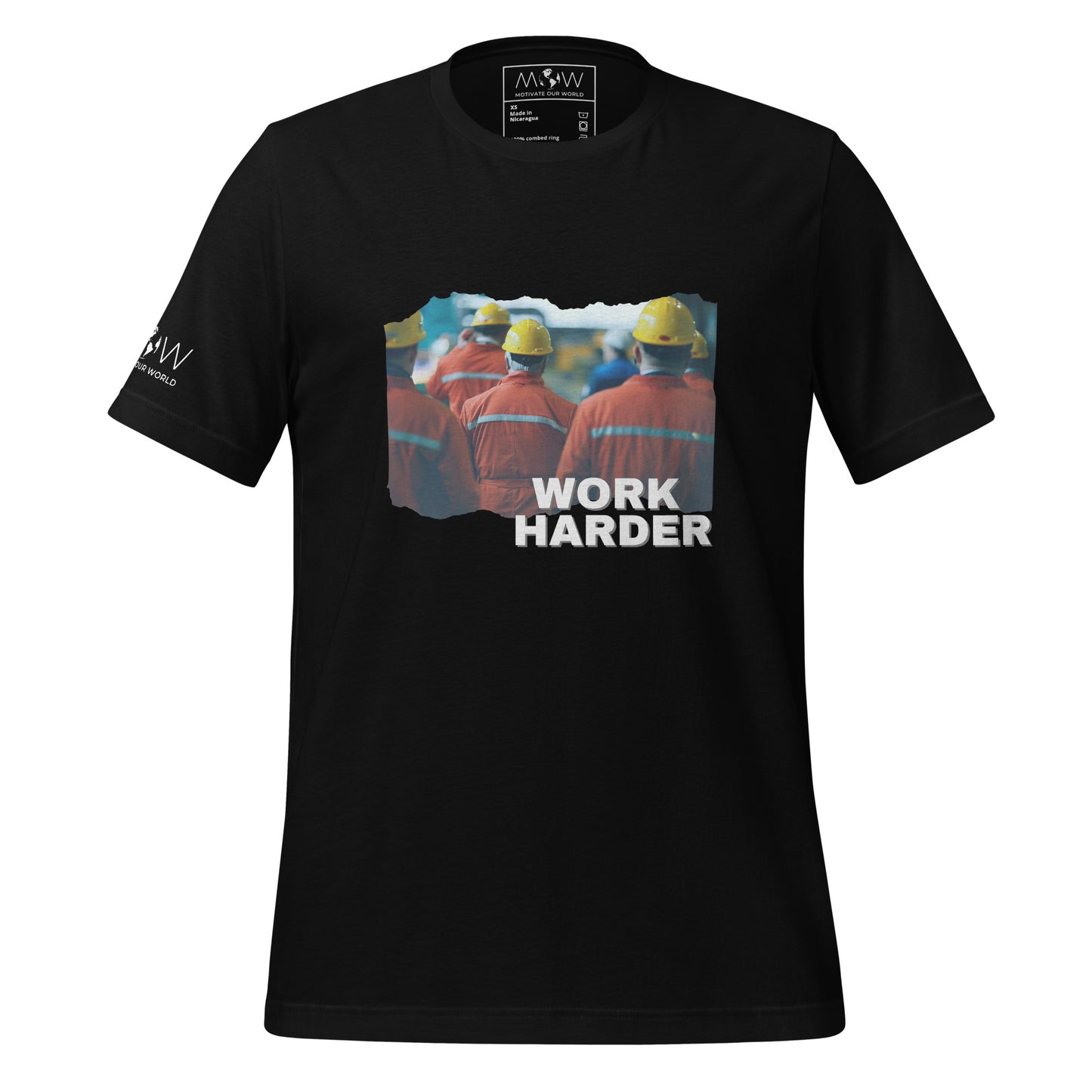 Work Harder II Men's Motivational Black T-Shirt