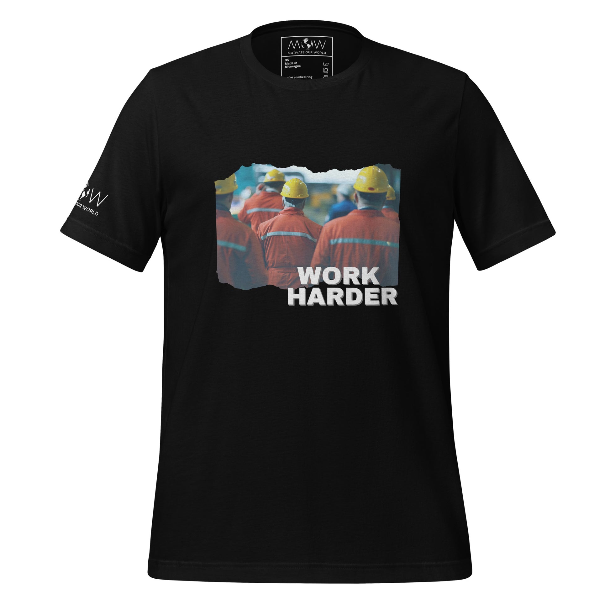 Work Harder II Men's Motivational Black T-Shirt