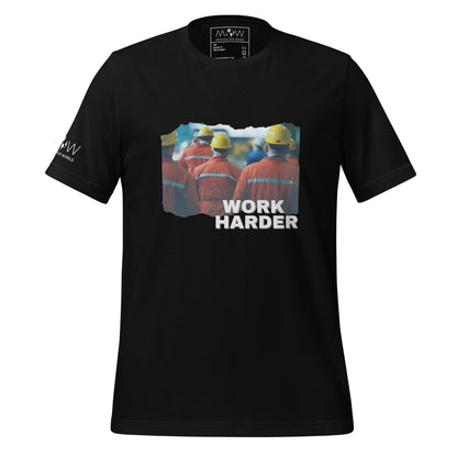 Work Harder II Men's Motivational Black T-Shirt