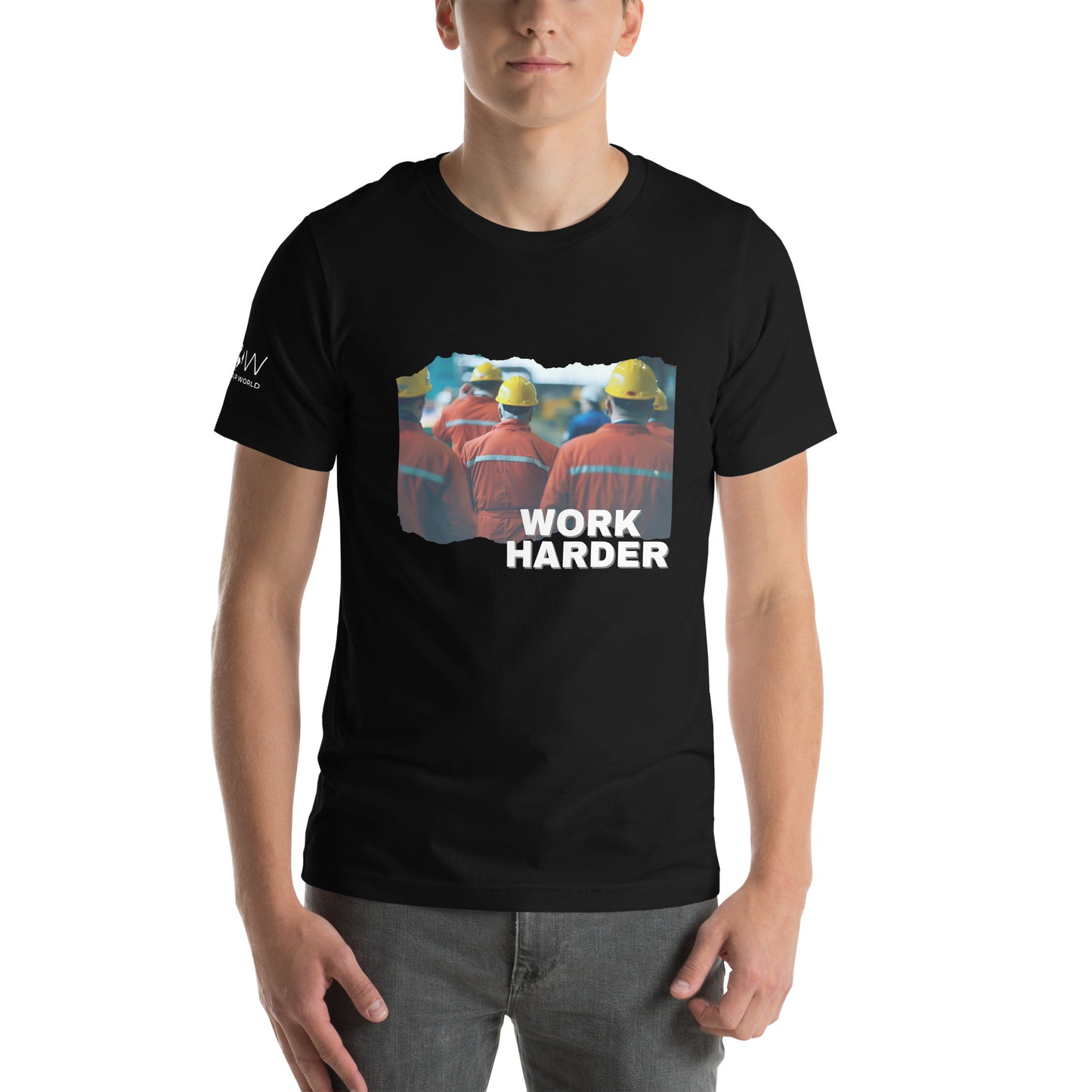 Work Harder II Men's Motivational Black T-Shirt