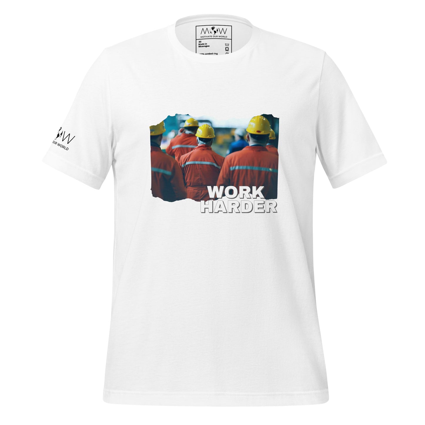 Work Harder II Men's Motivational White T-Shirt