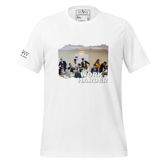Work Harder Men's Motivational White T-Shirt