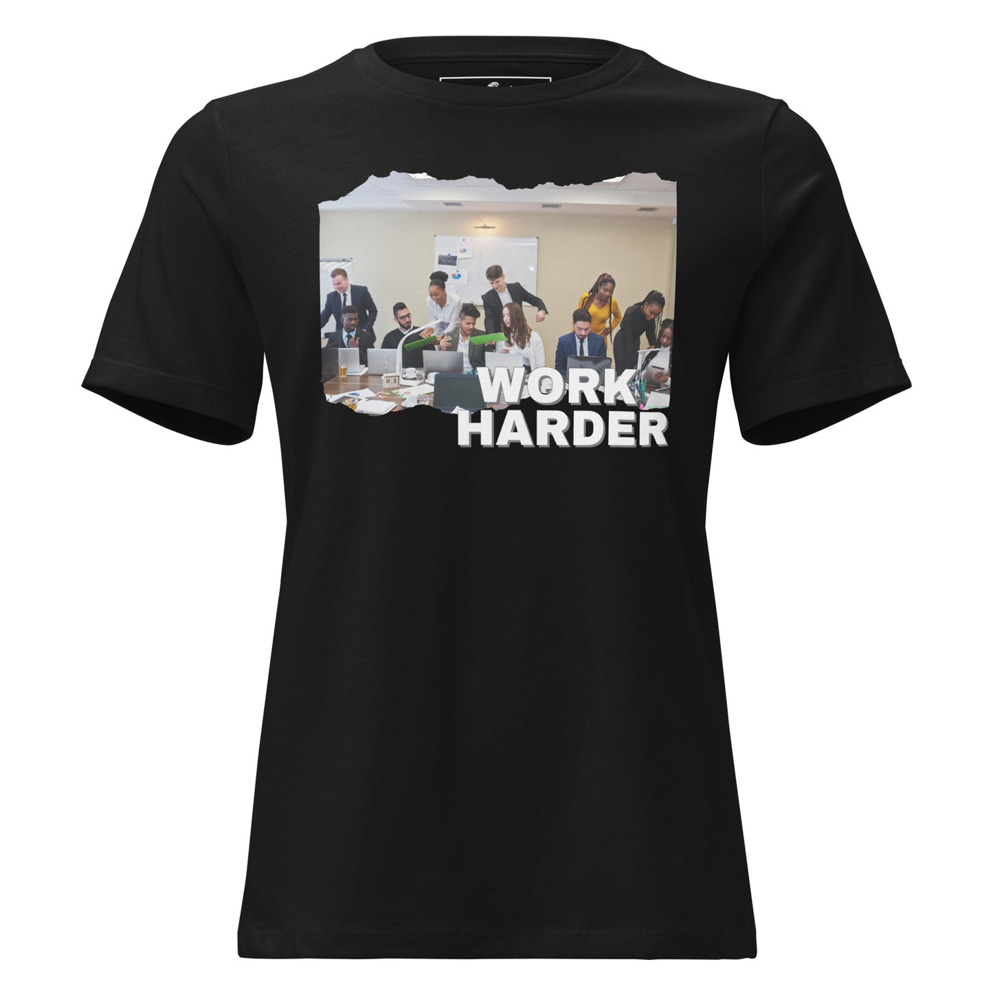 "Work Harder Team Hustle" Black Motivational Women’s T-Shirt