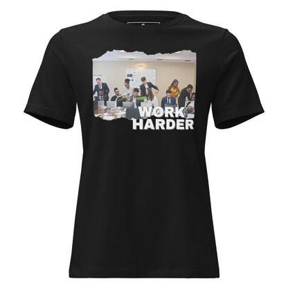 "Work Harder Team Hustle" Black Motivational Women’s T-Shirt