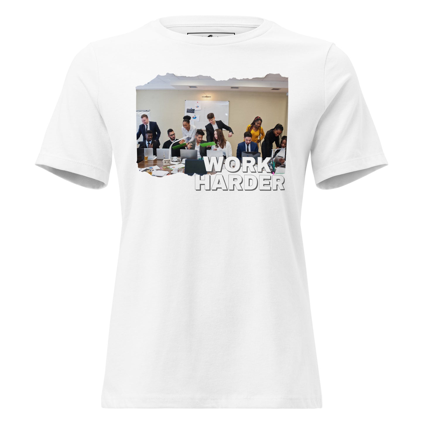 "Work Harder Team Hustle" White Motivational Women’s T-Shirt