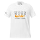 Work Harder Worry Less Men's Motivational White T-Shirt