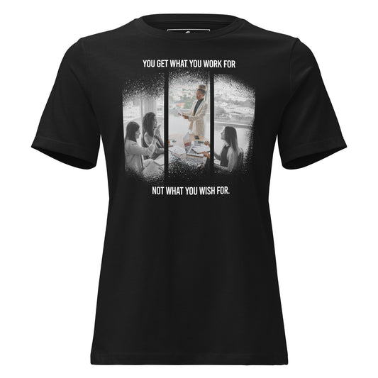 Work for It – Corporate Grind Edition Black Motivational Women’s T-Shirt