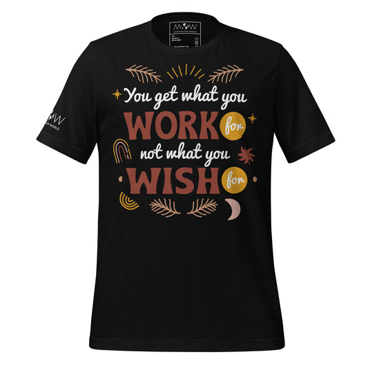 Work for It, Not Wish for It Black Motivational Men's T-Shirt