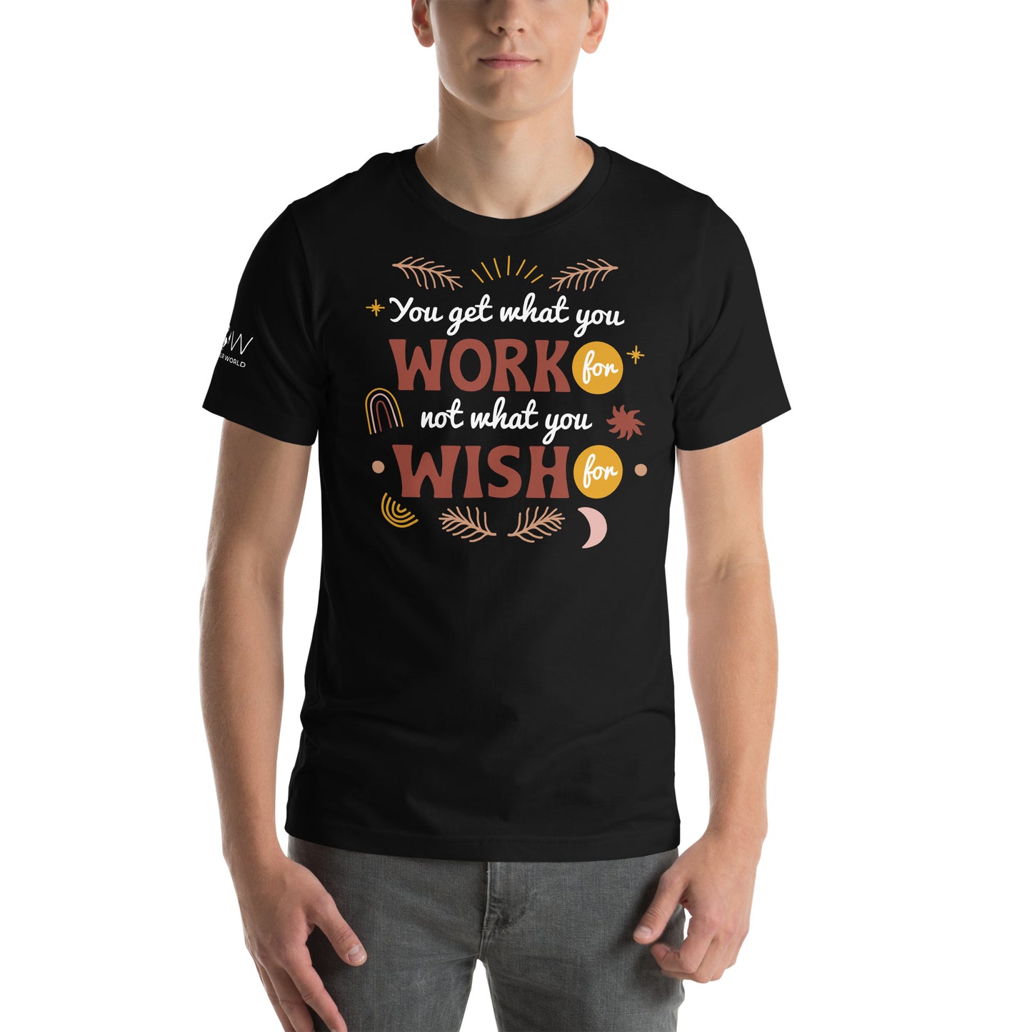 Work for It, Not Wish for It Black Motivational Men's T-Shirt