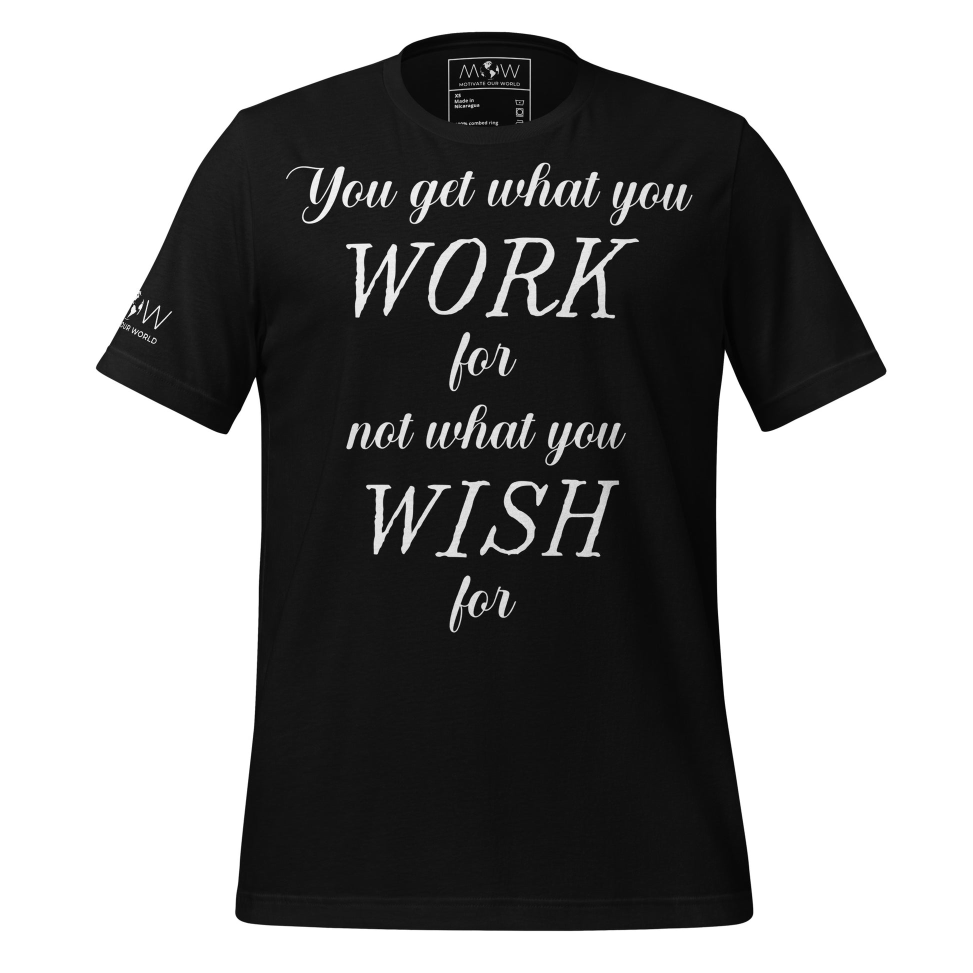 Work for It, Not Wish for It – Grit Script Edition Black Motivational Men's T-Shirt