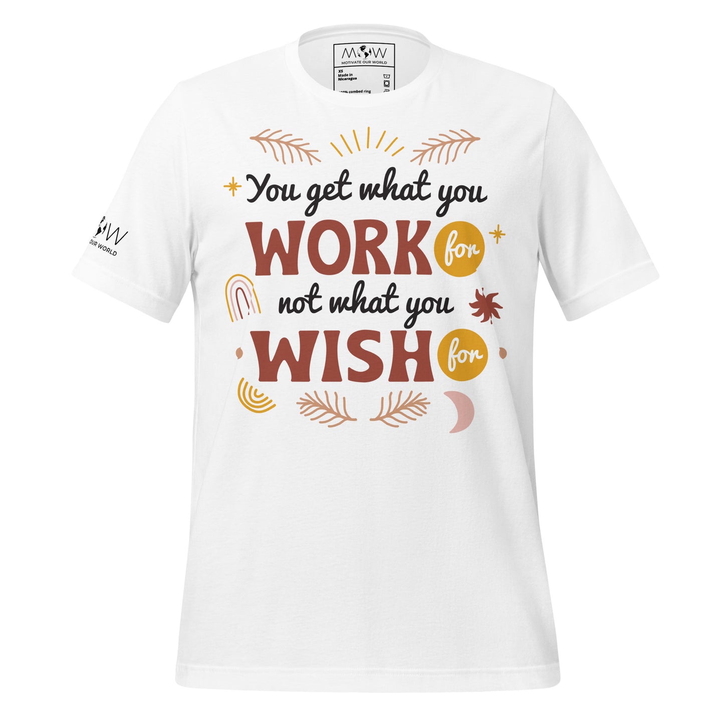 Work for It, Not Wish for It White Motivational Men's T-Shirt