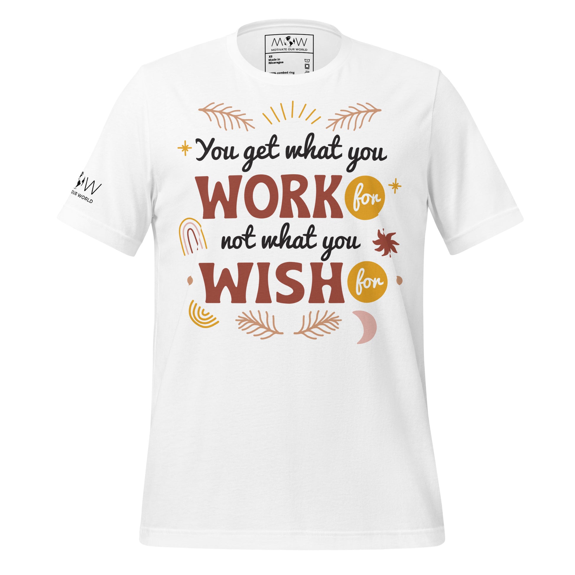 Work for It, Not Wish for It White Motivational Men's T-Shirt
