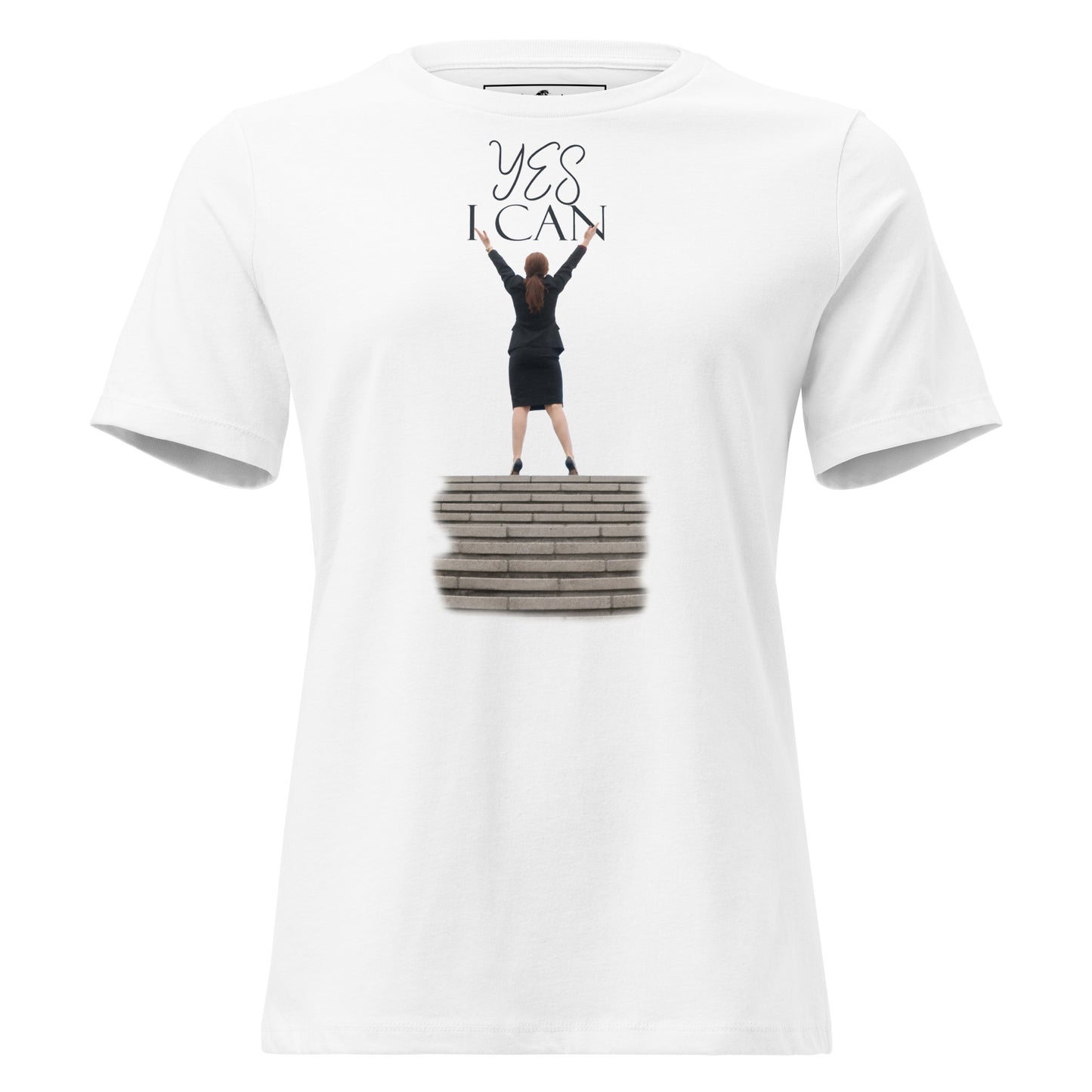 Yes I Can - Black And White Edition White Motivational Women’s T-Shirt