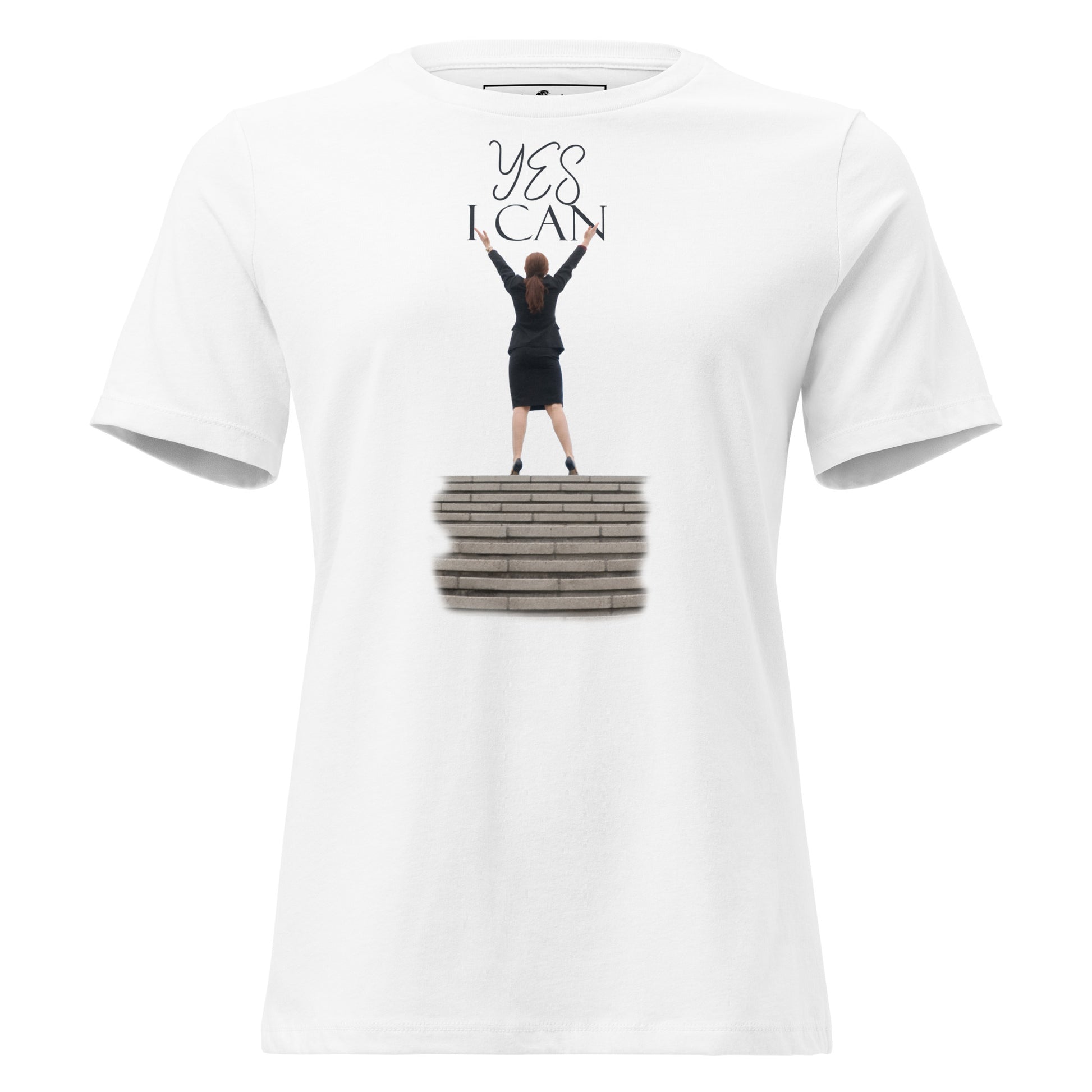 Yes I Can - Black And White Edition White Motivational Women’s T-Shirt