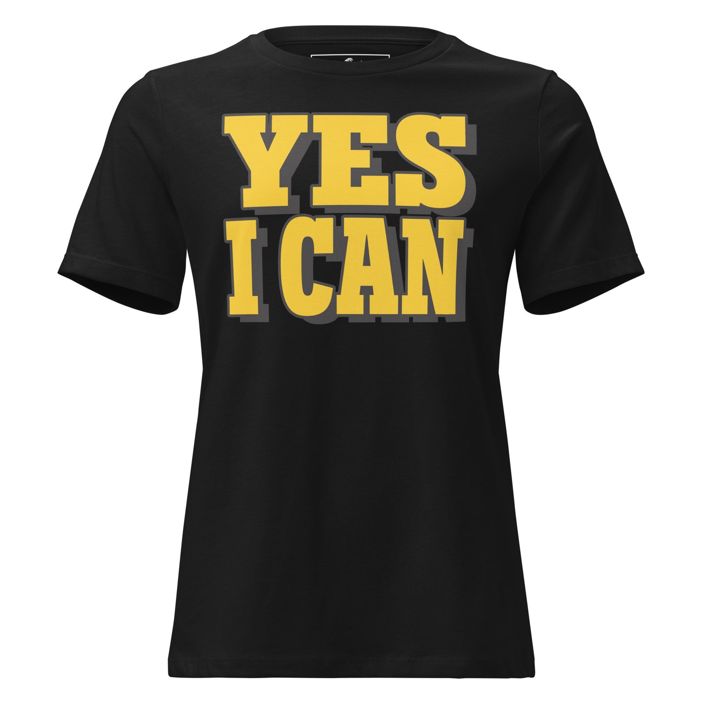 Yes I Can Black Motivational Women’s T-Shirt