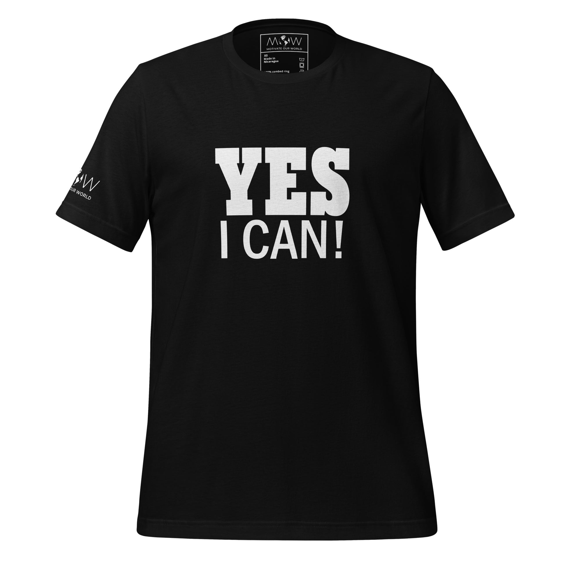 Yes I Can Men's Motivational Black T-Shirt