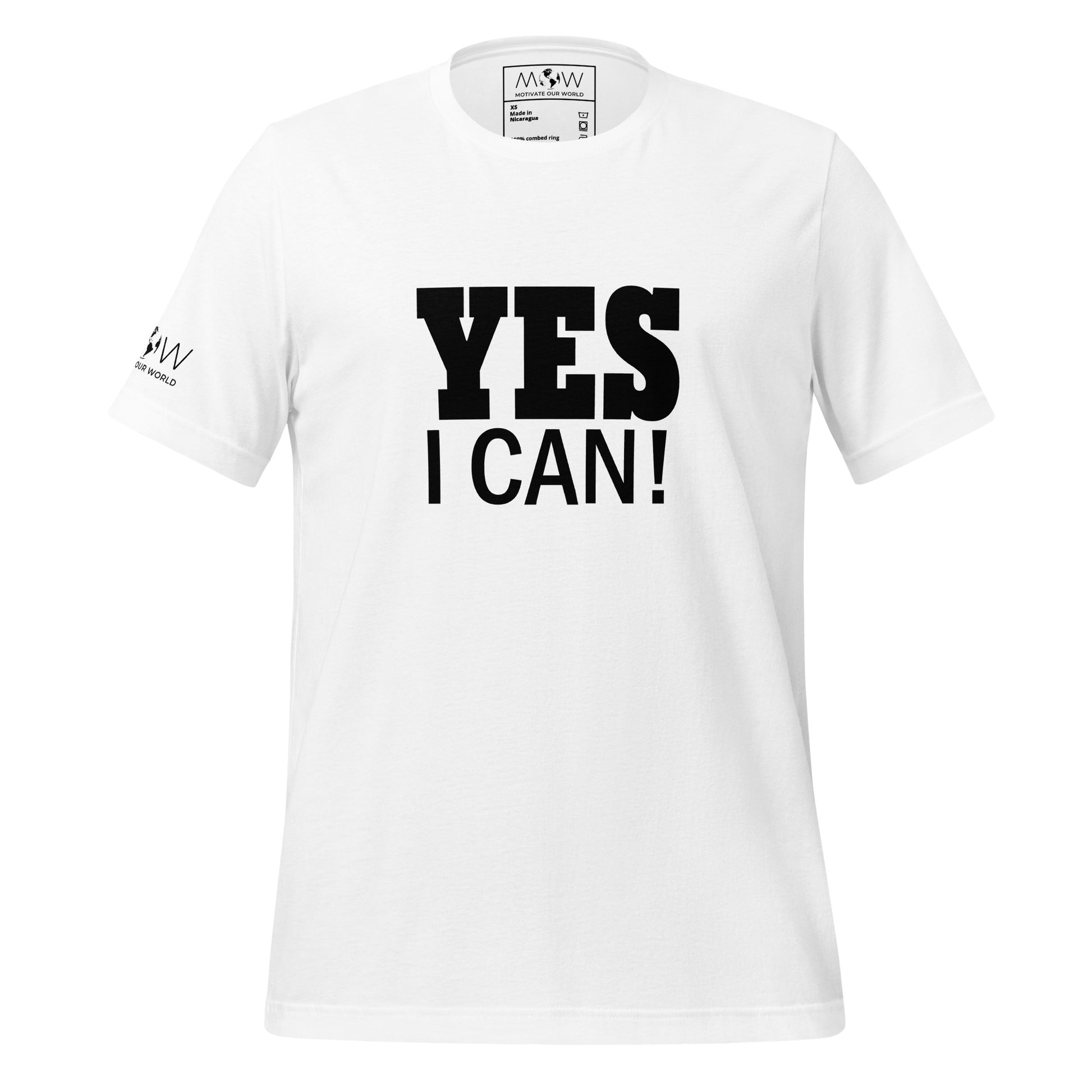 Yes I Can Men's Motivational White T-Shirt