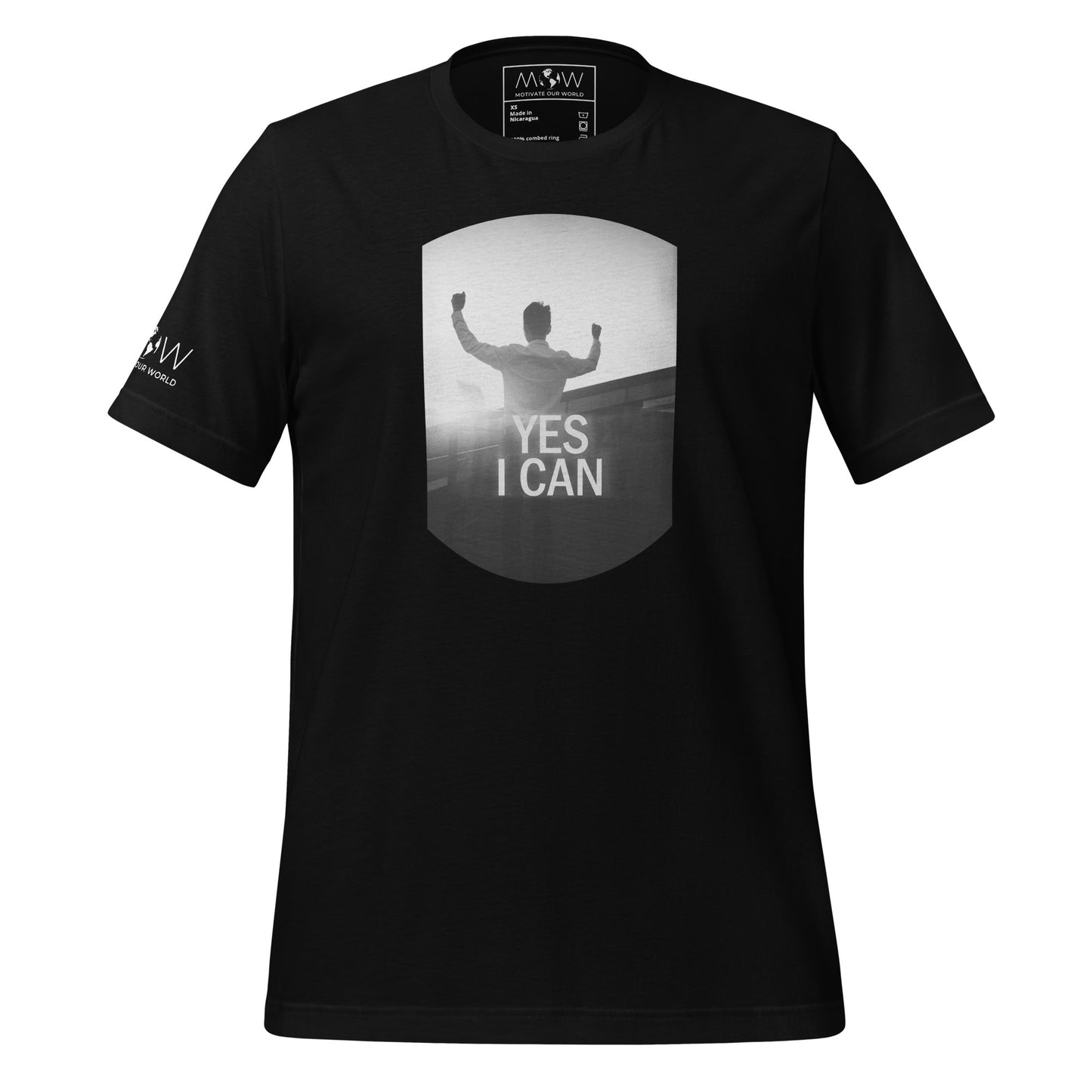 Yes I Can Men's Motivational Black T-Shirt