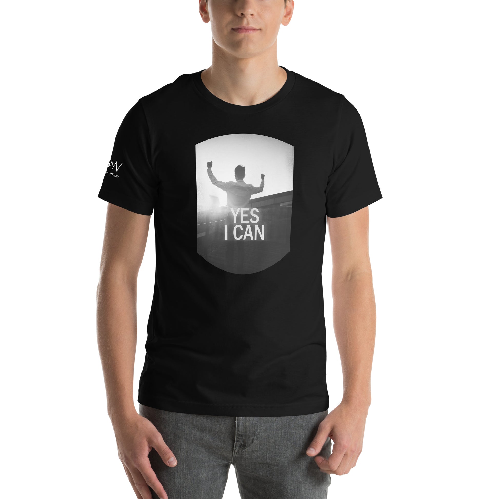Yes I Can I Men's Motivational Black T-Shirt