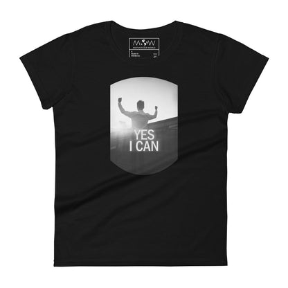 Yes I Can Women’s Motivational Black T-Shirt